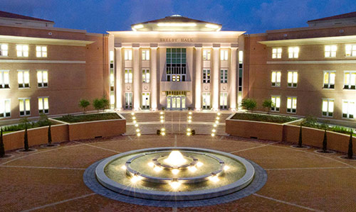 Fountain outside of Shelby Hall