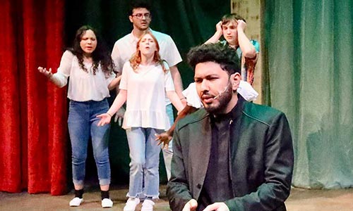 Students performing in a play.