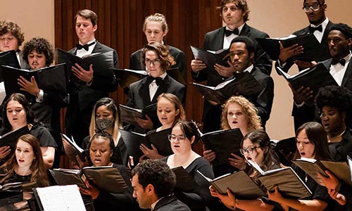 Students in a vocal performance.
