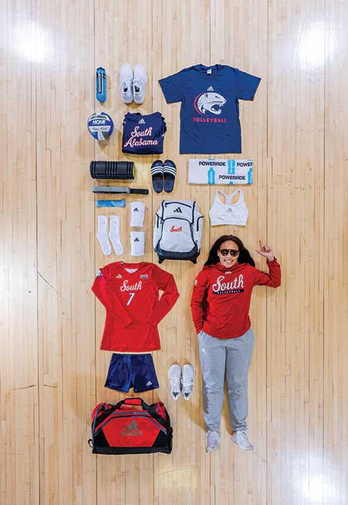 Briana Wilson with travel gear.