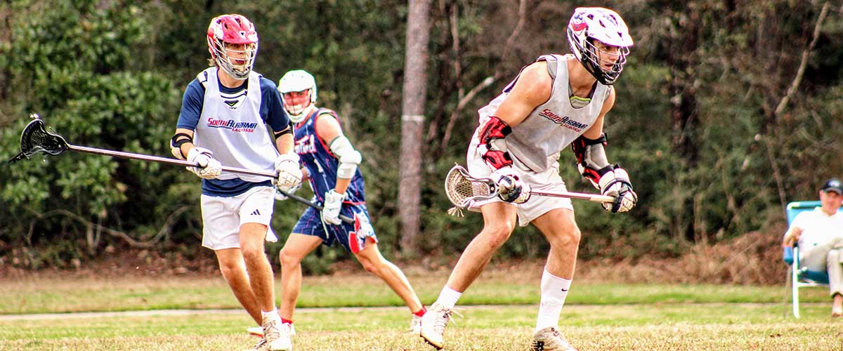Students playing lacrosse.