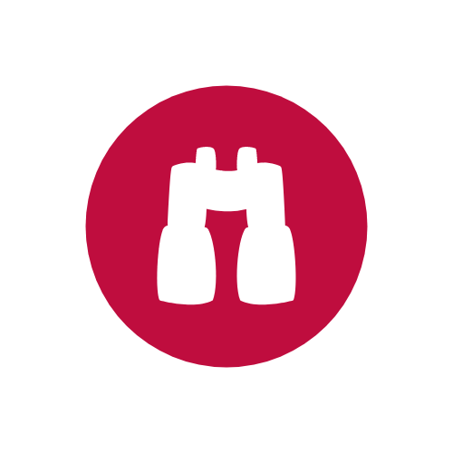 Place Holder Binoculars icon in red circle