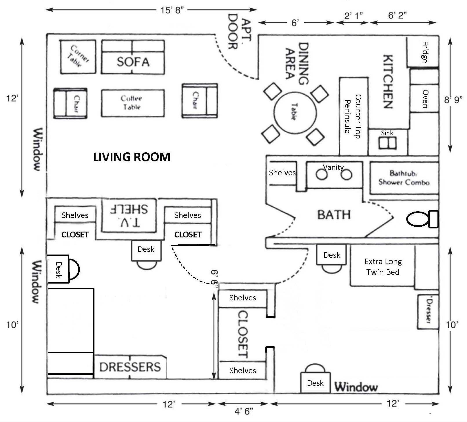 2 BDM Apt for 2