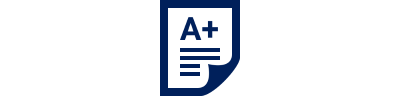 Icon depicting a document with a perfect score