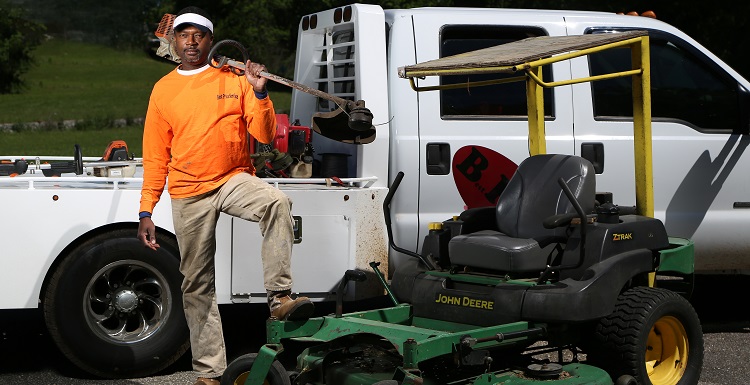 Anthony Richardson has been in business for 28 years. While his grass-cutting services account for the lion’s share of his annual revenue, Richadson said the work is seasonal, leaving a four-month winter lull that has forced him to diversify his offerings. data-lightbox='featured'
