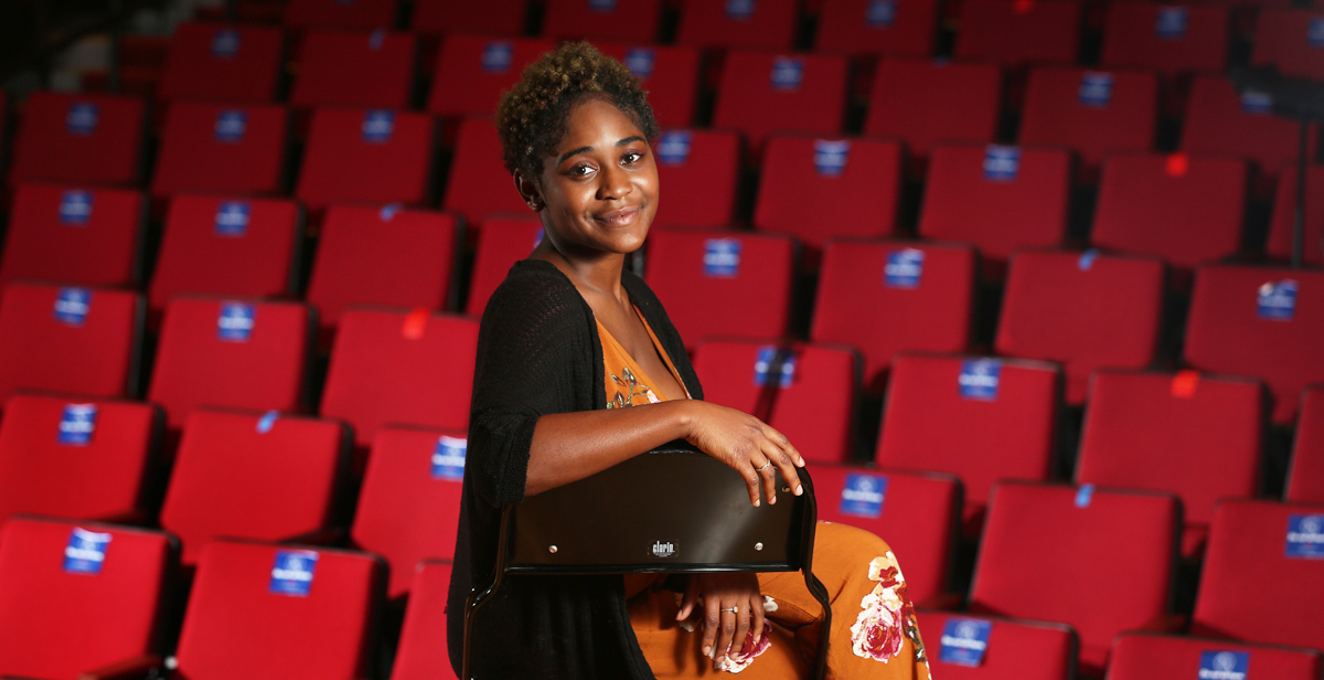 Jhalana Jones, who has performed in local theater, is studying music education at the University of South Alabama. "We have this teacher, Dr. Thomas Rowell, who is a hoot-and-a-half. He lets us know we're not just his students, we're his people." data-lightbox='featured'