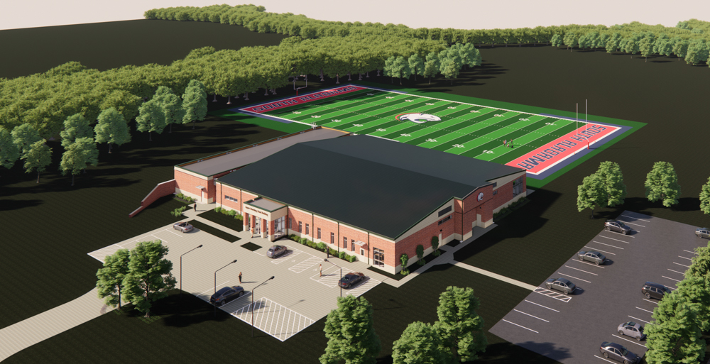 The new Jaguar Marching Band complex, shown in this rendering, will be constructed on the south side of Hancock Whitney Stadium. data-lightbox='featured'